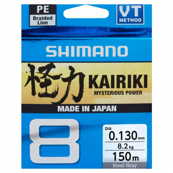 Shimano Kairiki 8, 150m Steel Gray i gruppen Fiskelinor / Flätlinor & Superlinor hos Fishline (59WPLA58R12r)