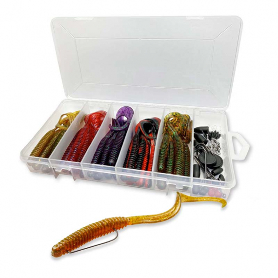 Savage Gear Rib Worm Kit One Size Mix Colors 60pcs i gruppen Fiskedrag / Betespaket hos Fishline (74015)
