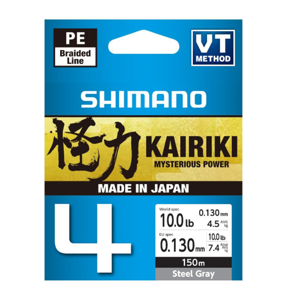 Shimano Kairiki 4 150m Steel Gray i gruppen Fiskelinor / Flätlinor & Superlinor hos Fishline (LDM54TE4028015Sr)