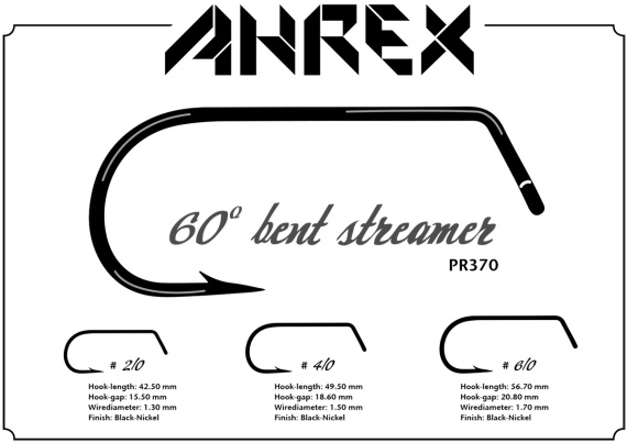Ahrex PR370 60 Degree Bent Streamer Krok 8-pack i gruppen Krok & Småplock / Krok / Flugbindningskrok hos Fishline (apr370-2-0r)