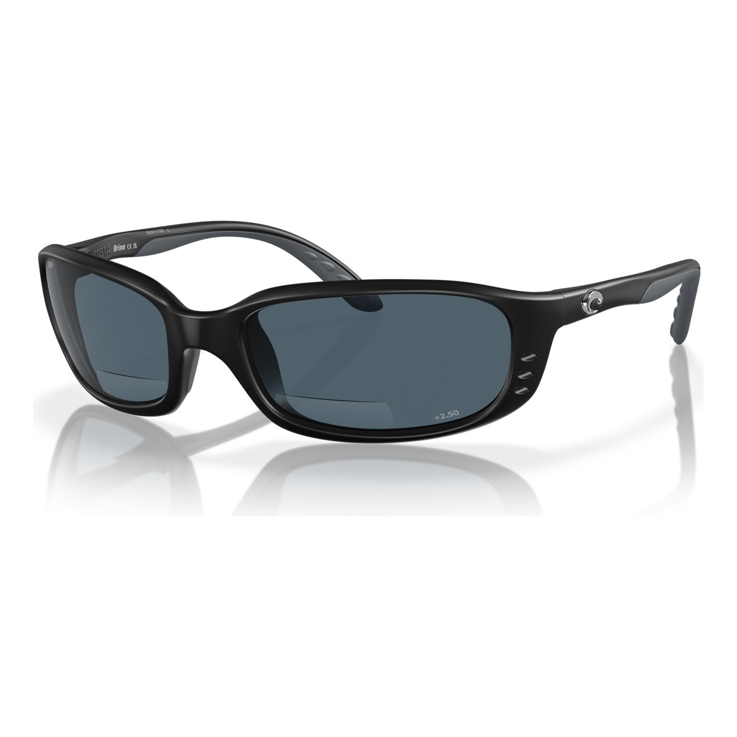 Costa Brine Readers - 11 Matte Black - Gray 580P C-Mate 2.50 i gruppen Kläder & Skor / Solglasögon / Polariserade Solglasögon hos Fishline (00040659)