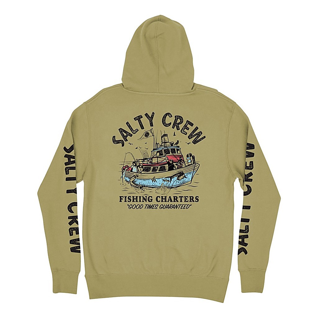 Salty Crew Fishing Charters Hooded Fleece Sandstone i gruppen Kläder & Skor / Kläder / Tröjor / Hoodies hos Fishline (0804046385486r)