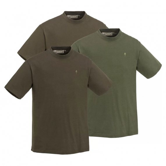 Pinewood T-shirts 3-pack Green/H.Brown/Khaki i gruppen Kläder & Skor / Kläder / T-shirts hos Fishline (1-54470720r)