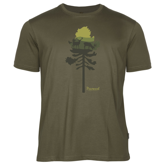 Pinewood Finnveden Rec. Outdoor T-Shirt Olive Mel Pine Tree i gruppen Kläder & Skor / Kläder / T-shirts hos Fishline (1-54490769005r)