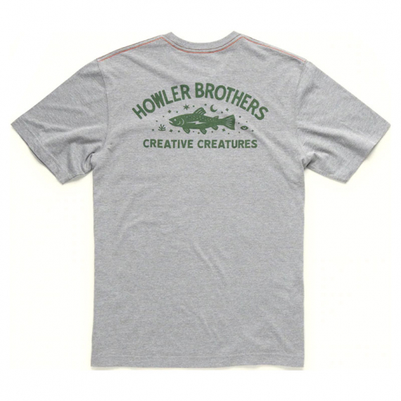 Howler T-Shirt Pocket Creative Creatures Trout Heather Grey i gruppen Kläder & Skor / Kläder / T-shirts hos Fishline (111022S-HEA-Mr)