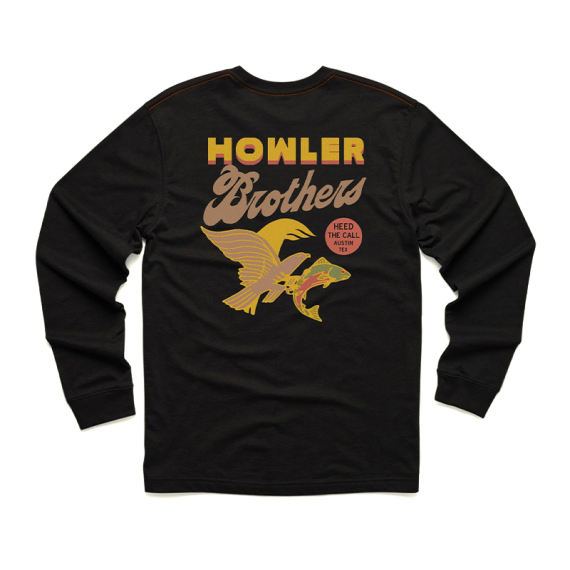 Howler Bro\'s Longsleeve T-Shirt Osprey Prey Black i gruppen Kläder & Skor / Kläder / T-shirts hos Fishline (112025F-OSP-Sr)