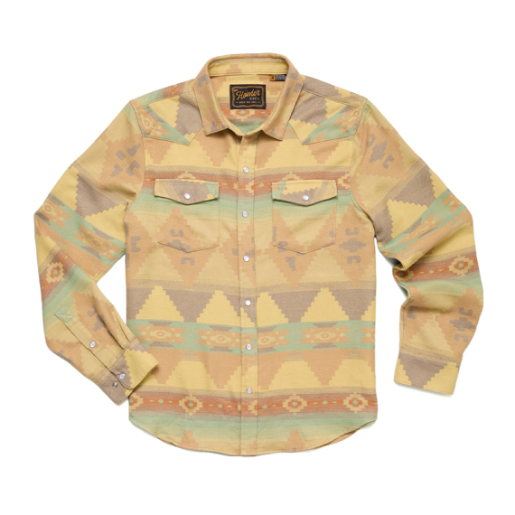 Howler Bro\'s Sheridan Flannel Mitla Motifs Old Gold i gruppen Kläder & Skor / Kläder / Skjortor hos Fishline (122025F-GOL-Sr)