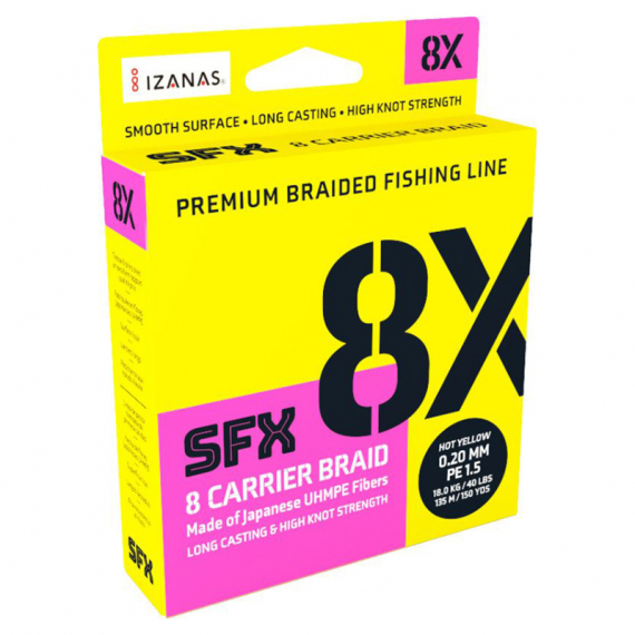 SFX 8X Braid Hot Yellow 137m i gruppen Fiskelinor / Flätlinor & Superlinor hos Fishline (126726NOr)