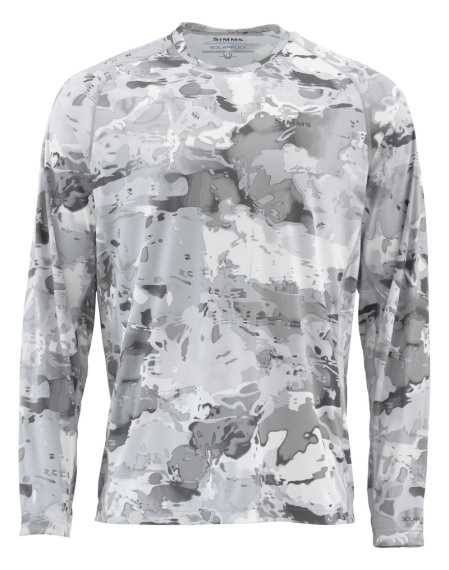 Simms Solarflex Crewneck Prints Cloud Camo Grey i gruppen Kläder & Skor / Kläder / Tröjor / Sweatshirts hos Fishline (12727-069-20r)