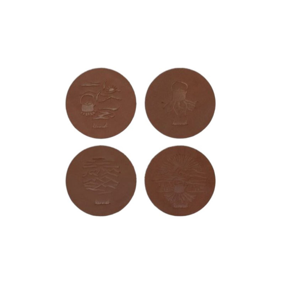 Lemmel Läder Coasters 4-pack - Kustfararen i gruppen Övrigt / Presenter & Julklappar hos Fishline (12786432)