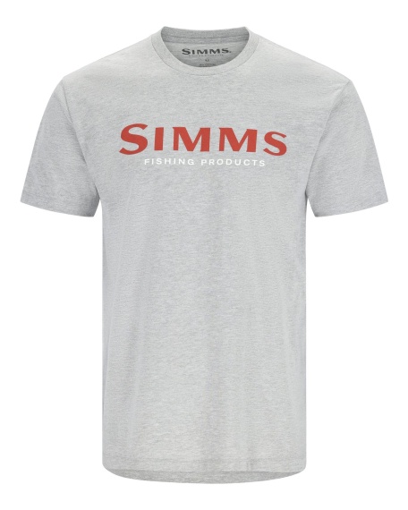 Simms Logo T-Shirt Grey Heather Crimson i gruppen Kläder & Skor / Kläder / T-shirts hos Fishline (12803-2023-20r)