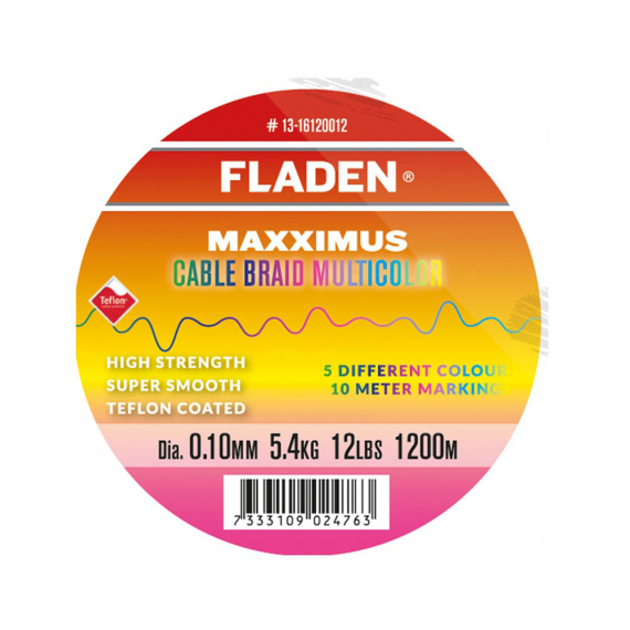 Fladen Maxximus Cable Braid Multicolor 1200m i gruppen Fiskelinor / Flätlinor & Superlinor hos Fishline (13-16120018r)