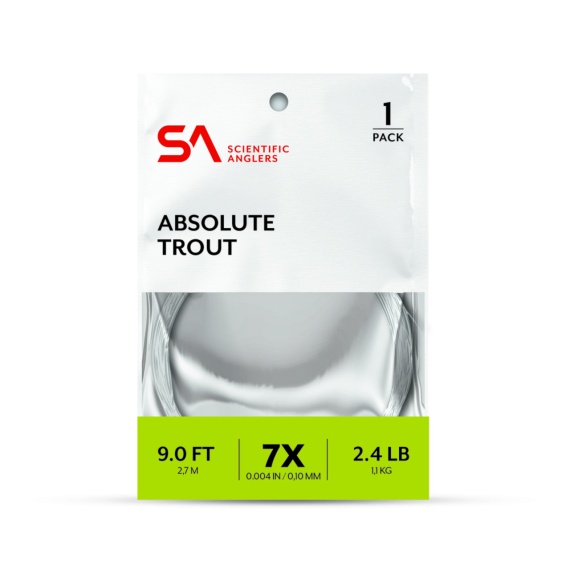 SA Absolute Trout Leader 9\' 7X (0,10 mm) i gruppen Krok & Småplock / Tafsar & Tafsmaterial / Färdiga Tafsar / Taperade Flugfisketafsar hos Fishline (133944)