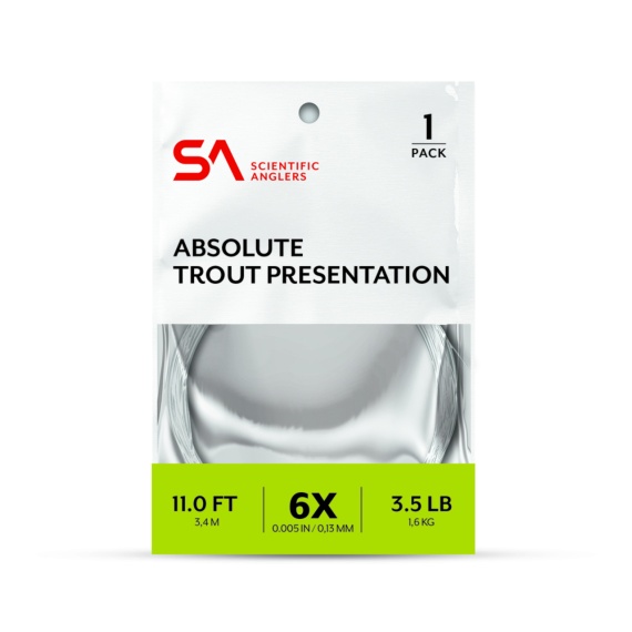 SA Absolute Trout Presentation Leader 11\' i gruppen Krok & Småplock / Tafsar & Tafsmaterial / Färdiga Tafsar / Taperade Flugfisketafsar hos Fishline (134026r)