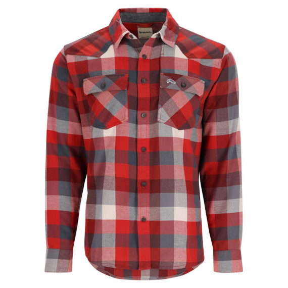 Simms Santee Flannel Shirt Auburn Red/Slate Buffalo Check i gruppen Kläder & Skor / Kläder / Skjortor hos Fishline (13559-2094-30r)