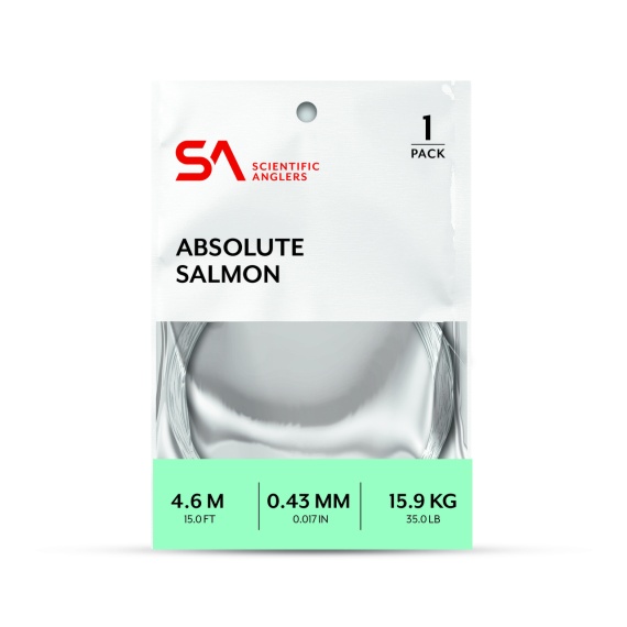SA Absolute Salmon Leader 15\' 0,48mm i gruppen Krok & Småplock / Tafsar & Tafsmaterial / Färdiga Tafsar / Taperade Flugfisketafsar hos Fishline (138611)