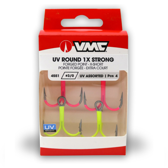 VMC 4551 UV Assorted Round 1X Strong i gruppen Krok & Småplock / Krok / Trekrok hos Fishline (154526NOr)
