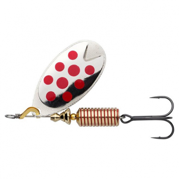 Abu Garcia Fast Attack 4.5g - LF Silver/Red Dots i gruppen Fiskedrag / Spinnare / Inlinespinnare hos Fishline (1549852)