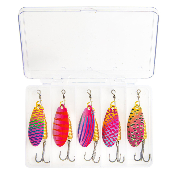 Fladen Rainbow Shineer Spinner 8g 55mm - 5-pack i gruppen Fiskedrag / Spinnare / Inlinespinnare hos Fishline (16-7569)