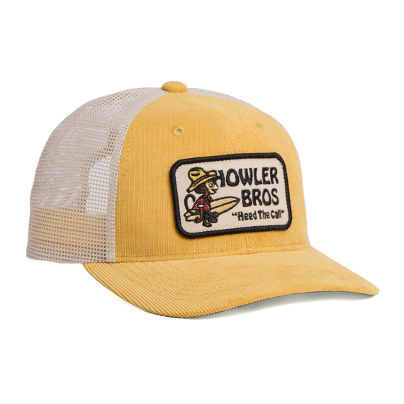 Howler Bro\'s Standard Hats El Monito Surfs Badge - Yellow Corduroy i gruppen Kläder & Skor / Kepsar & Huvudbonader / Kepsar hos Fishline (160025F-MON)