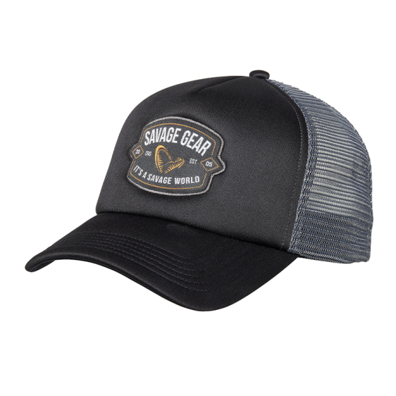 Savage Gear Badge Trucker Cap - Black i gruppen Kläder & Skor / Kepsar & Huvudbonader / Kepsar hos Fishline (1642623)