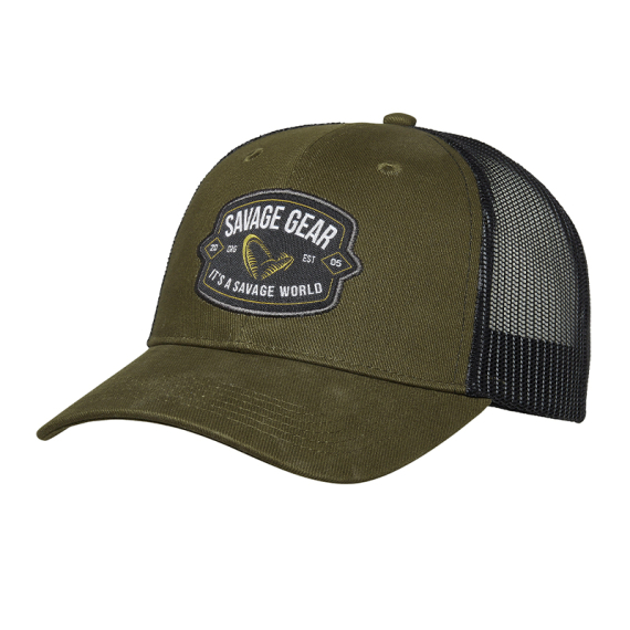 Savage Gear Badge Trucker Cap - Green i gruppen Kläder & Skor / Kepsar & Huvudbonader / Kepsar hos Fishline (1642629)