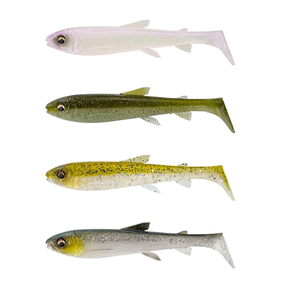 Savage Gear 3D Whitefish Shad 9cm Mix 4pcs i gruppen Fiskedrag / Jiggar & Gummibeten / Abborrjiggar & Gösjiggar hos Fishline (1644598r)
