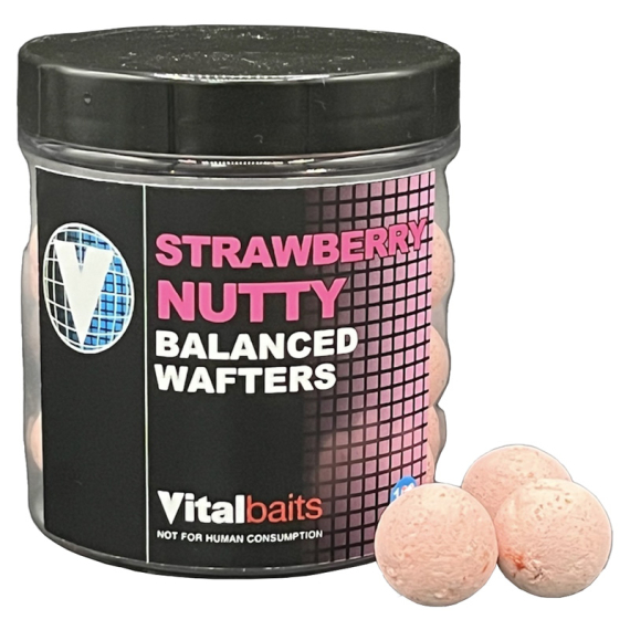 Vital Baits Strawberry Nutty Wafters 100 g i gruppen Fiskedrag / Boilies, Krokbeten & Mäsk / Popups & Wafters hos Fishline (17-0010r)