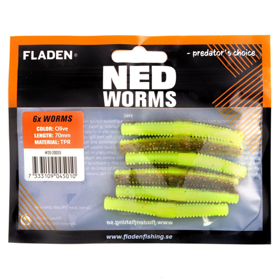Fladen NED worm i gruppen Fiskemetoder / Spinnfiske / Fiskedrag / Jiggar & Gummibeten / Kräftor & Creaturebaits hos Fishline (20-20051r)
