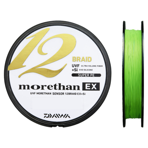 Daiwa Morethan 12 Braid 135m Lime Green i gruppen Fiskelinor / Flätlinor & Superlinor hos Fishline (210570r)