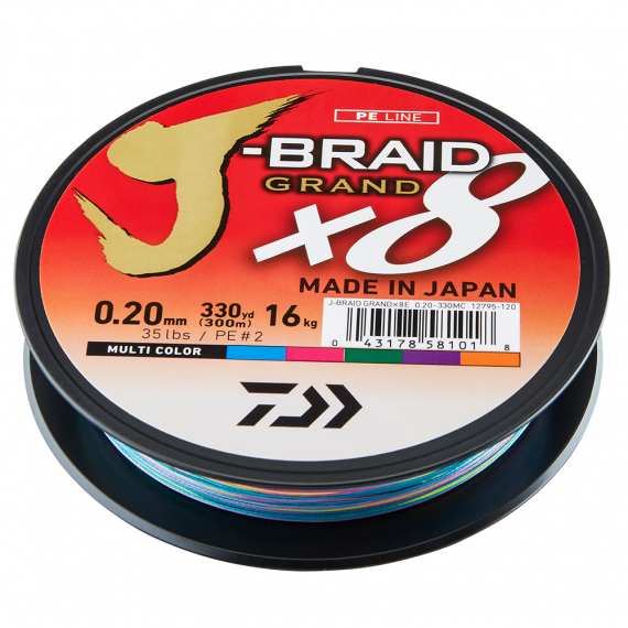 Daiwa J-braid Grand X8 Multi Color 300m i gruppen Fiskelinor / Flätlinor & Superlinor hos Fishline (210679r)