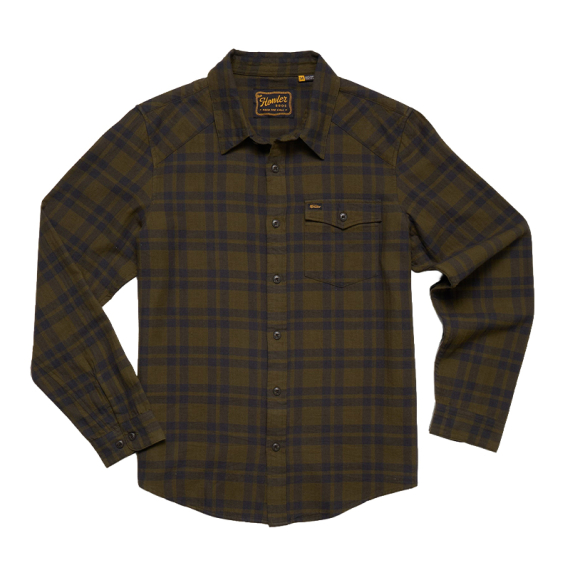 Howler Bro\'s La Grange Lightweight Flannel Cohen Plaid Dark Olive i gruppen Kläder & Skor / Kläder / Skjortor hos Fishline (221425F-OLI-Sr)