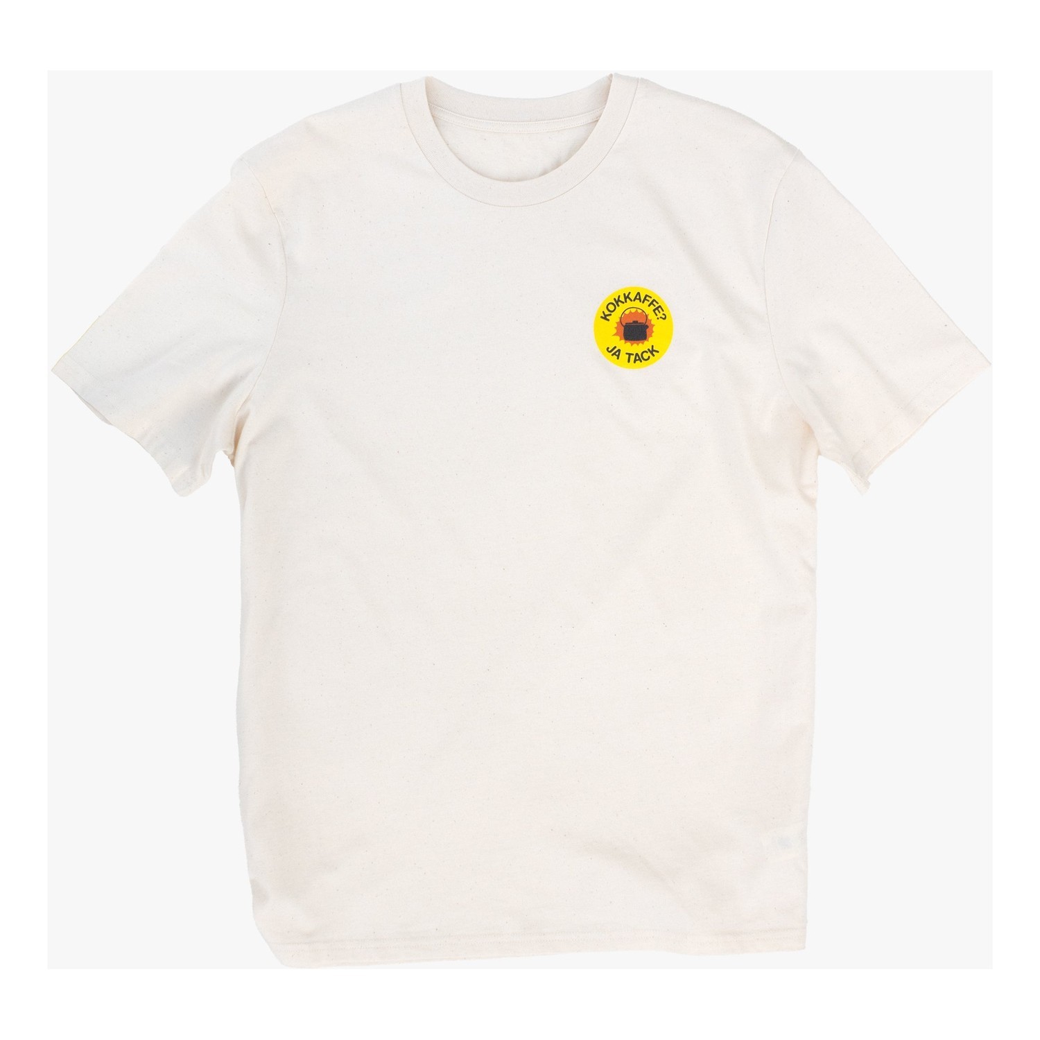 Lemmel T-Shirt Kokkaffe ja tack - Nature white w yellow print i gruppen Kläder & Skor / Kläder / T-shirts hos Fishline (3010110-7134r)