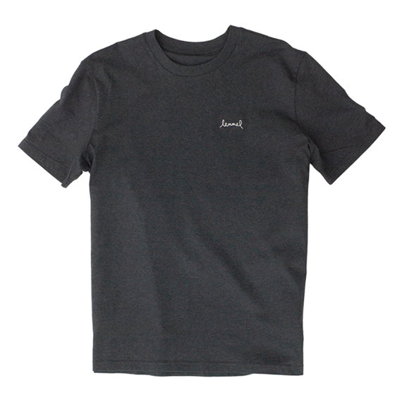 Lemmel T-shirt Lemmel - Dk. Heather grey w white embroided logo i gruppen Kläder & Skor / Kläder / T-shirts hos Fishline (3010111-5334r)
