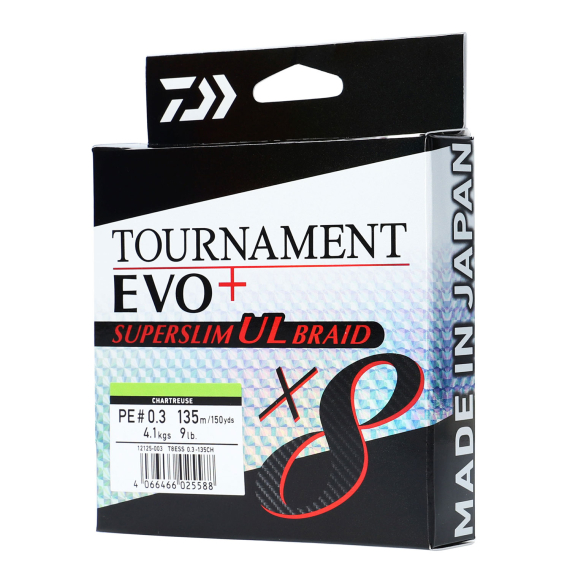 Daiwa Tournament X8 Braid Evo+ Superslim PE# i gruppen Fiskelinor / Flätlinor & Superlinor hos Fishline (32-223313r)