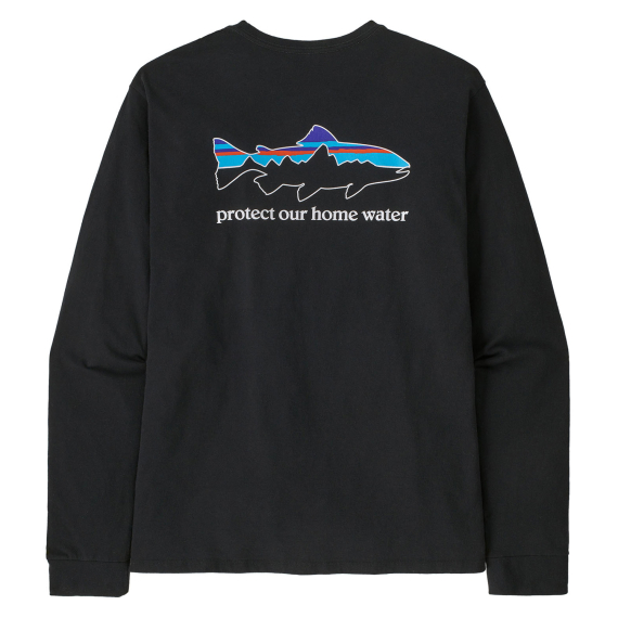 Patagonia M\'s L/S Home Water Trout Responsibili-Tee BLK i gruppen Kläder & Skor / Kläder / Tröjor / Långärmade T-shirts hos Fishline (37574-BLKr)