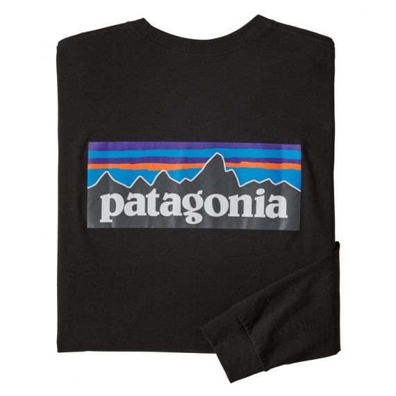 Patagonia M\'s L/S P-6 Logo Responsibili-Tee Black i gruppen Kläder & Skor / Kläder / Tröjor / Långärmade T-shirts hos Fishline (38518-BLK-Sr)
