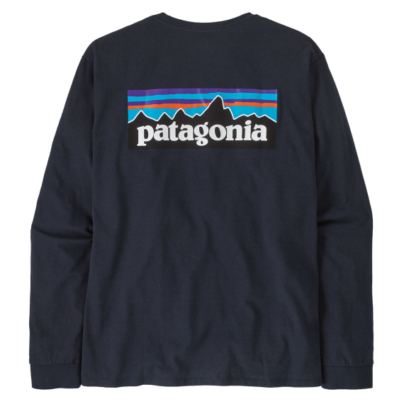 Patagonia M\'s L/S P-6 Logo Responsibili-Tee New Navy i gruppen Kläder & Skor / Kläder / T-shirts hos Fishline (38518-NENA-Sr)