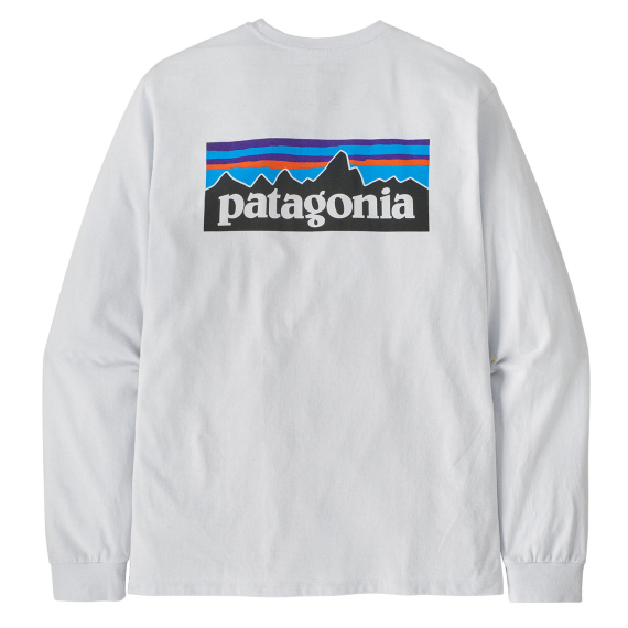 Patagonia M\'s L/S P-6 Logo Responsibili-Tee White i gruppen Kläder & Skor / Kläder / T-shirts hos Fishline (38518-WHI-Sr)