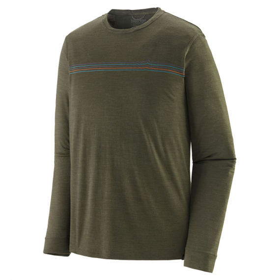 Patagonia M\'s L/S Cap Cool Merino Graphic Shirt Fitz Roy Fader: Basin Green i gruppen Kläder & Skor / Kläder / Tröjor / Långärmade T-shirts hos Fishline (44585-FFBAr)