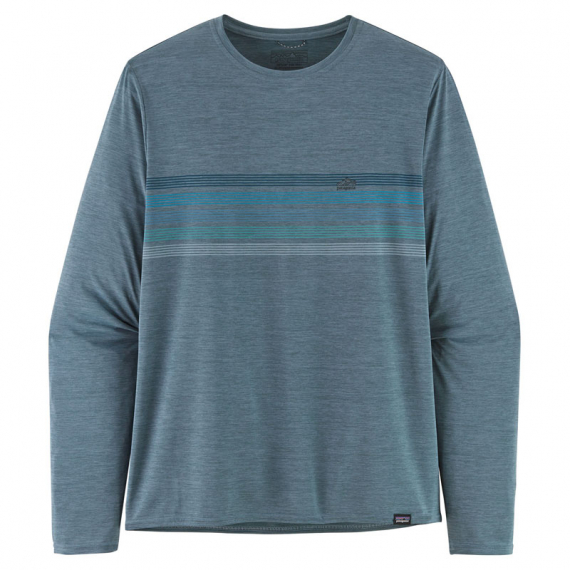 Patagonia M\'s L/S Cap Cool Daily Graphic Shirt Line Logo Ridge Stripe: Light Plume Grey X-Dye i gruppen Kläder & Skor / Kläder / Tröjor / Långärmade T-shirts hos Fishline (45190-LIPX-Sr)
