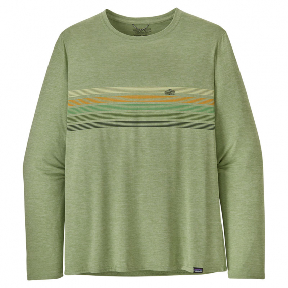 Patagonia M\'s L/S Cap Cool Daily Graphic Shirt Line Logo Ridge Stripe: Salvia Green X-Dye i gruppen Kläder & Skor / Kläder / Tröjor / Långärmade T-shirts hos Fishline (45190-LSGXr)