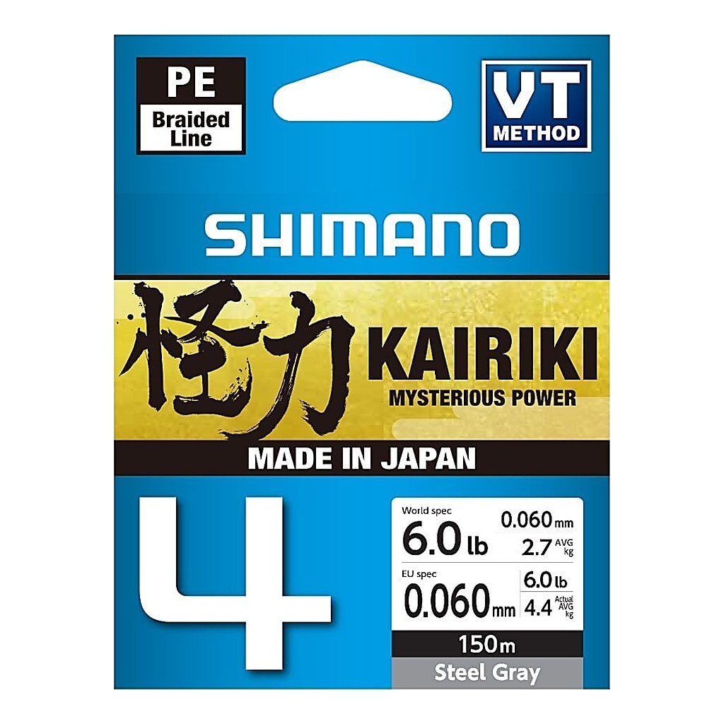 Shimano Line Kairiki 4 150m 0.06mm 4.4kg Steel Gray i gruppen Fiskelinor / Flätlinor & Superlinor hos Fishline (5000041961DO)