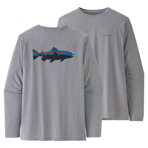 Patagonia M\'s L/S Cap Cool Daily Fish Graphic Shirt Fitz Roy Trout: Salt Grey i gruppen Kläder & Skor / Kläder / Tröjor / Långärmade T-shirts hos Fishline (52147-FTGYr)