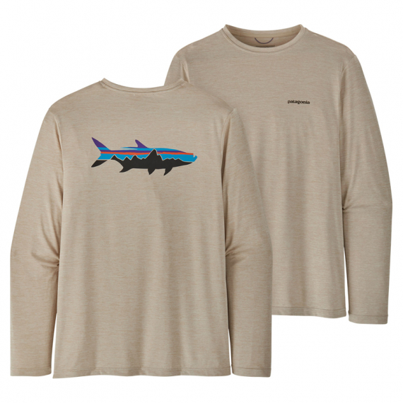 Patagonia M\'s L/S Cap Cool Daily Fish Graphic Shirt Fitz Roy Tarpon: Pumice X-Dye i gruppen Kläder & Skor / Kläder / Tröjor / Långärmade T-shirts hos Fishline (52147-FZPXr)