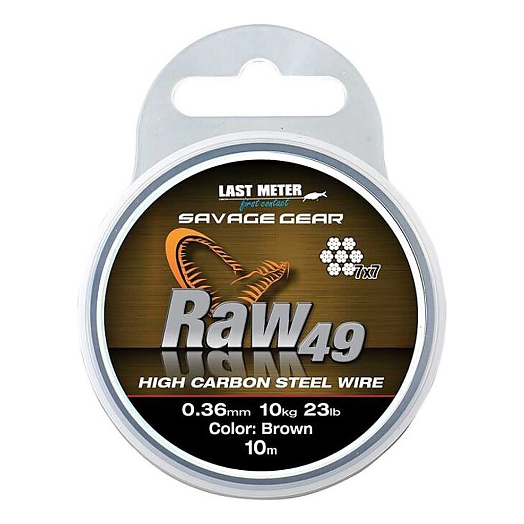 Savage Gear Raw49 Uncoated Brown 10m i gruppen Krok & Småplock / Tafsar & Tafsmaterial / Tafsmaterial / Wire hos Fishline (54894r)