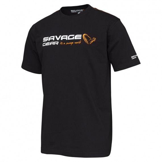 Savage Gear Signature Logo T-Shirt, Black Ink i gruppen Kläder & Skor / Kläder / T-shirts hos Fishline (73644r)