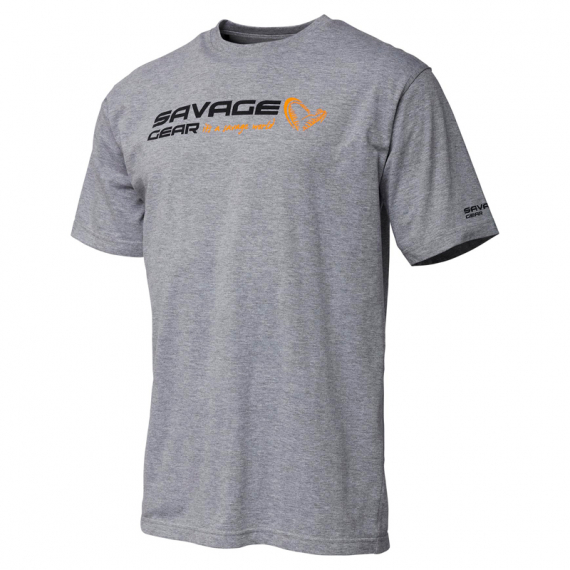 Savage Gear Signature Logo T-Shirt, Grey Melange i gruppen Kläder & Skor / Kläder / T-shirts hos Fishline (73649r)