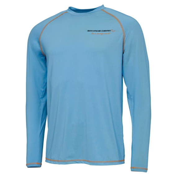 Savage Gear Aqua UV Long Sleeve Tee, Bonnie Blue - XL i gruppen Kläder & Skor / Kläder / Tröjor / Långärmade T-shirts hos Fishline (73662)