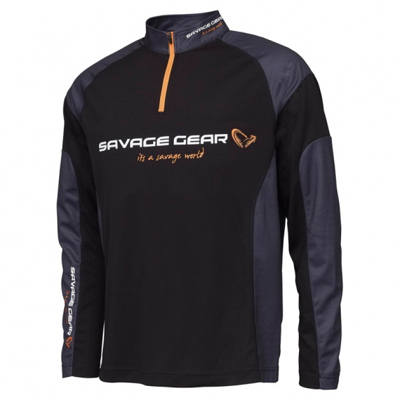 Savage Gear Tournament Gear Shirt 1/2 Zip, Black Ink i gruppen Kläder & Skor / Kläder / Tröjor / Långärmade T-shirts hos Fishline (73682r)